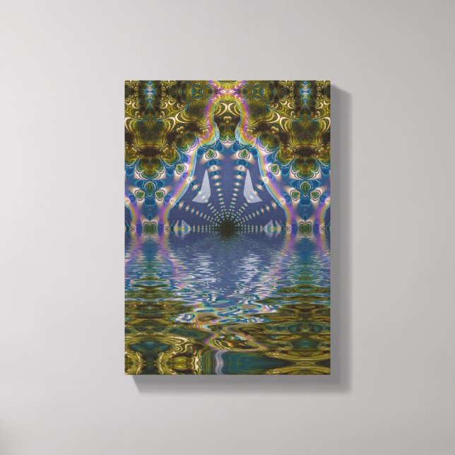Fractal Chakra Yoga Meditation Wrapped Canvas (Framsida)