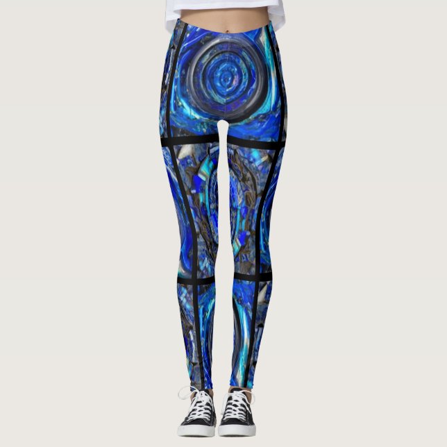 Fractal circles mosaic leggings (Framsida)