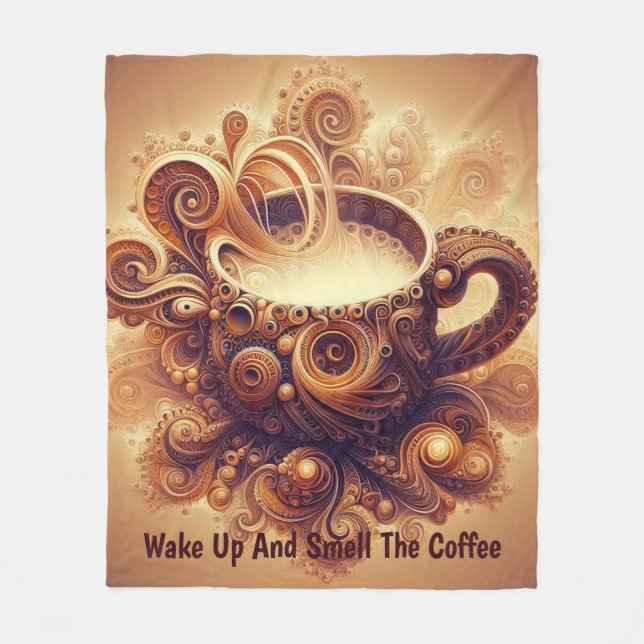 Fractal Coffee Reverie Fleecefilt (Framsidan)