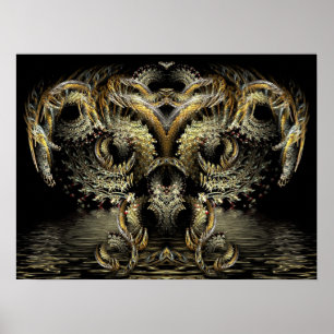 Fractal DragonOwl Poster