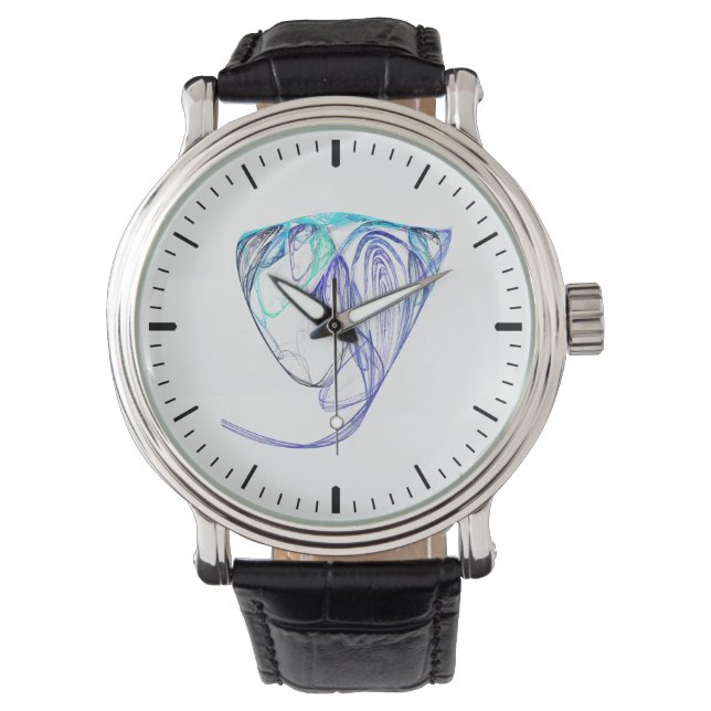 Fractal - Elephant Porträtt Armbandsur (Framsida)