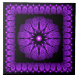 Fractal Fairy blue framed ornament Kakelplatta