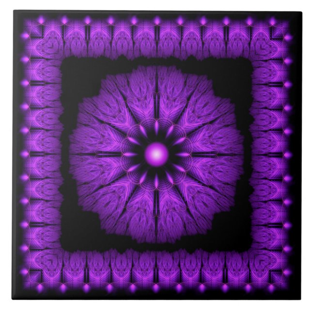 Fractal Fairy blue framed ornament Kakelplatta (Framsidan)