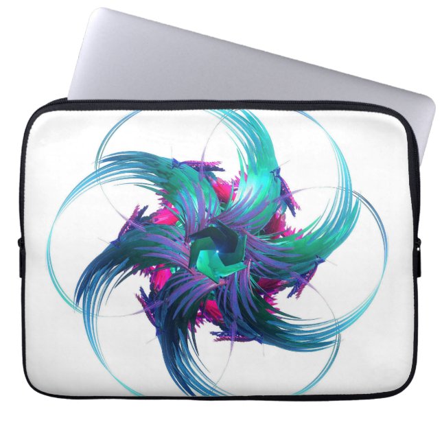Fractal Fantasy Swirls Bärbar dator Laptop Fodral (Framsidan)