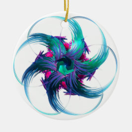 Fractal Fantasy Swirls Ceramic Ornament