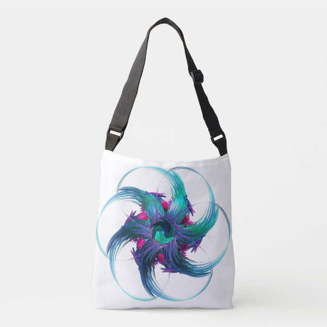 Fractal Fantasy Swirls Crossbody Bag Axelväska (Framsida)
