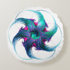Fractal Fantasy Swirls Round Pillow Rund Kudde
