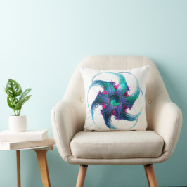 Fractal Fantasy Swirls Throw Cushion Kudde