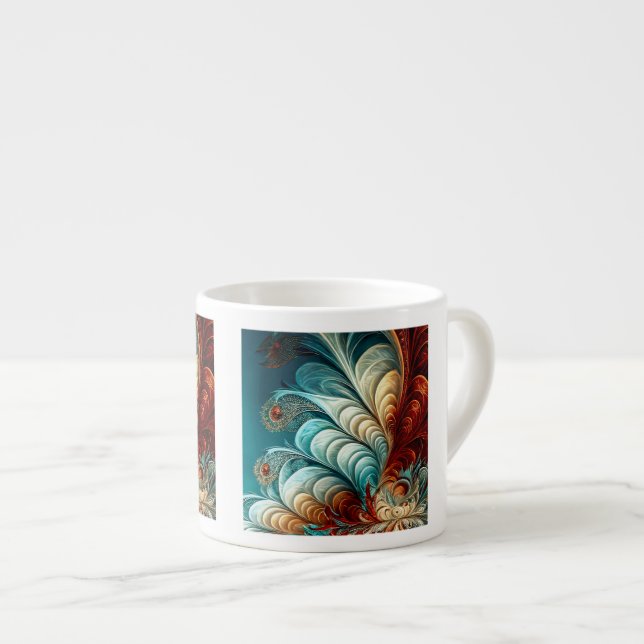 Fractal Feathers Espresso Mugg Espressomugg (Framsida höger)
