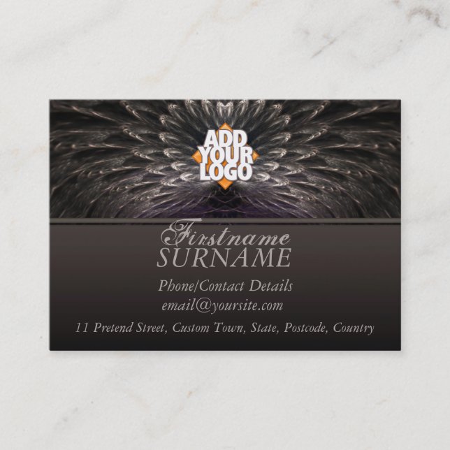 Fractal Feathers stort Affärskort Visitkort (Framsida)