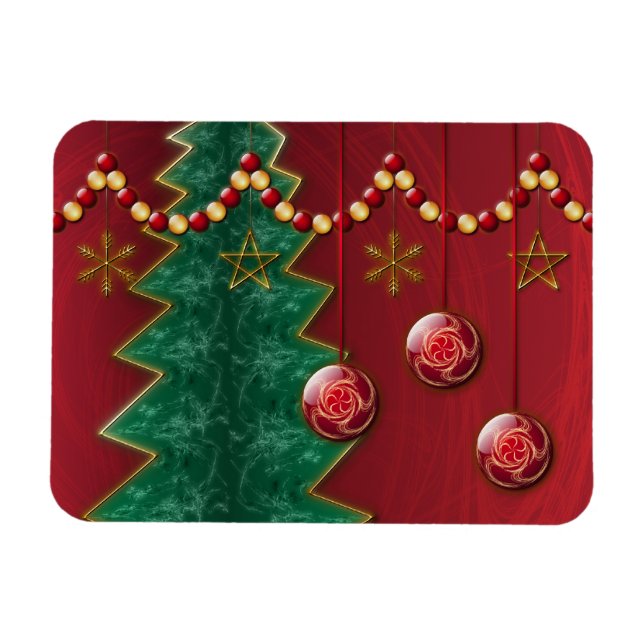 Fractal Firande jul, flexibel magnet (Horisontell)