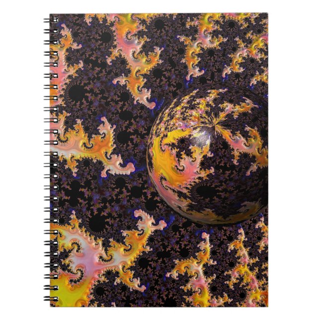 Fractal Firestorm Sphere Anteckningsbok (Framsidan)