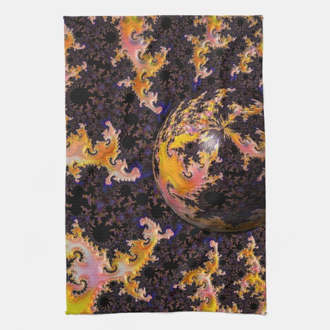 Fractal Firestorm Sphere Kökshandduk (Vertikal)