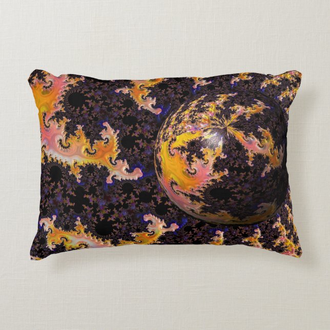 Fractal Firestorm Sphere Prydnadskudde (Framsidan)