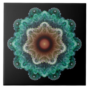 Fractal flambojant ornament kakelplatta