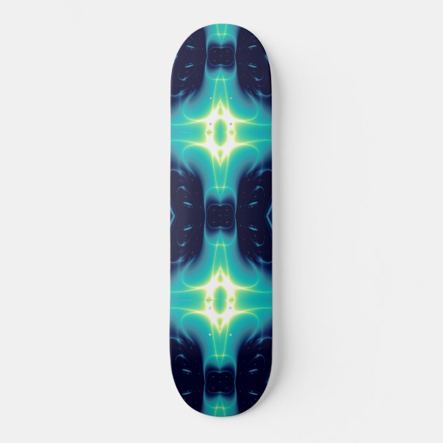 FRACTAL FLAME, blå Old School Skateboard Bräda 18 Cm (Framsida)