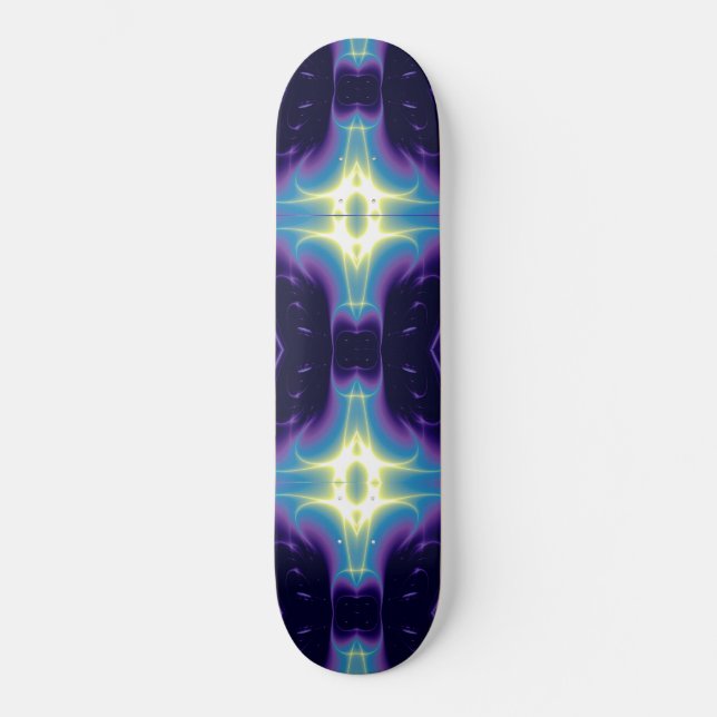 FRACTAL FLAME, Blue violet Skateboard Bräda 20 Cm (Framsida)