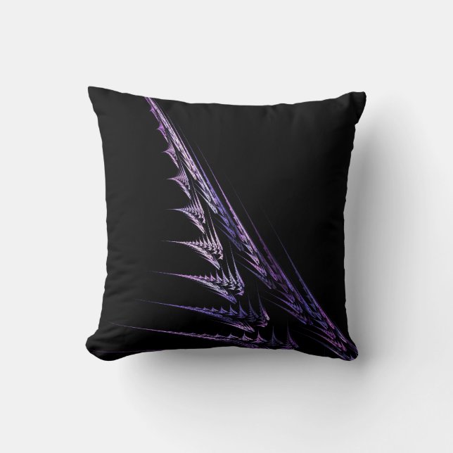 Fractal Flame Mönster Lila Black Dekorativ kudde (Framsida)
