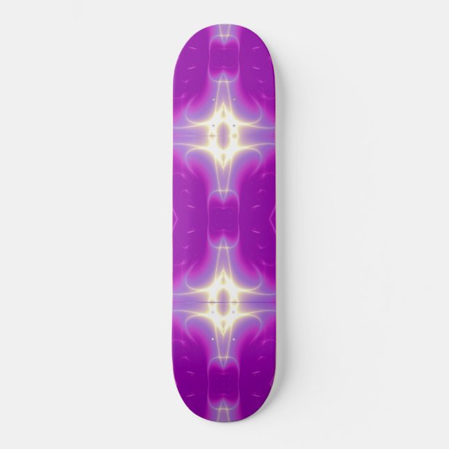 FRACTAL FLAME, violett rosa av lila Mini Skateboard Bräda 18,7 Cm (Framsida)