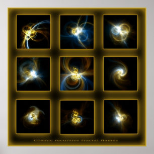 Fractal Flames-komp. - beige Poster