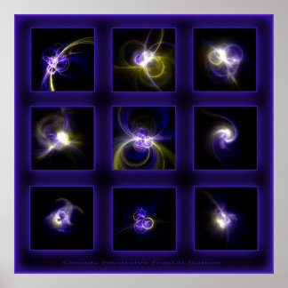 Fractal Flames-komp. - blå Poster
