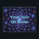 Fractal, flersidigt vykort<br><div class="desc">En bild av lila,  blått och rosa,  en konstnärlig återgivning av teorin om många universitet. Anpassa genom att lägga till egen text.</div>