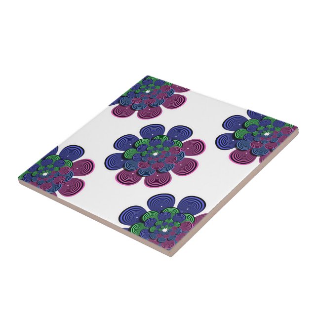 Fractal Flower Kakelplatta (Sidan)