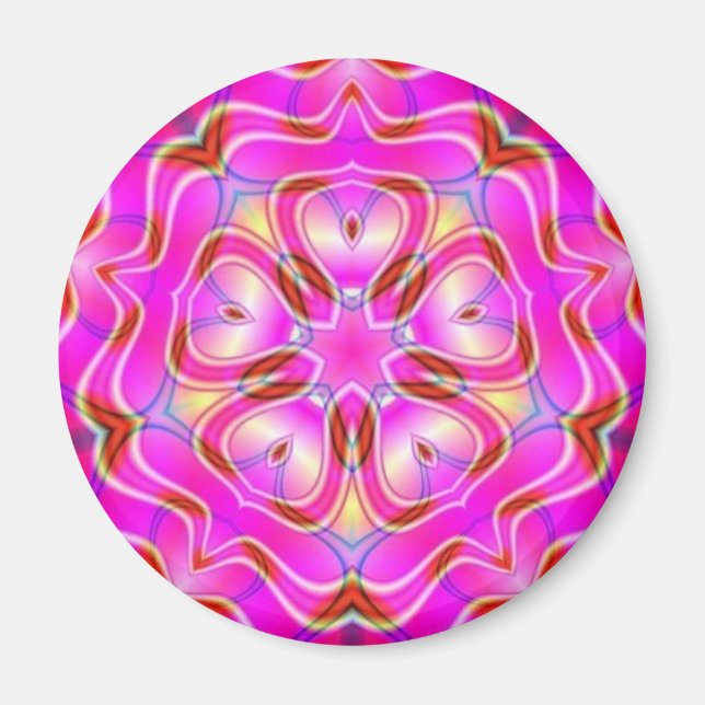 Fractal Flower Mandala Helig Geometry Magnet (Framsidan)
