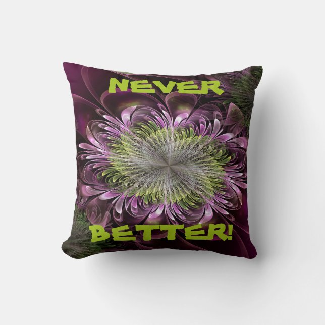 Fractal Flower Shaped Jewelry Lila-Red Pillow Kudde (Framsida)