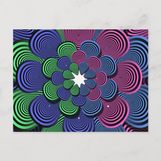 Fractal Flower Vykort (Framsida)