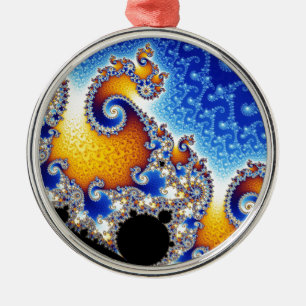 Fractal för Mandelbrot fastställd satellit- Julgransprydnad Metall