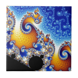 Fractal för Mandelbrot fastställd satellit- Kakelplatta