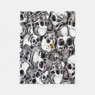Fractal för Skully skallegravplats Fleecefilt