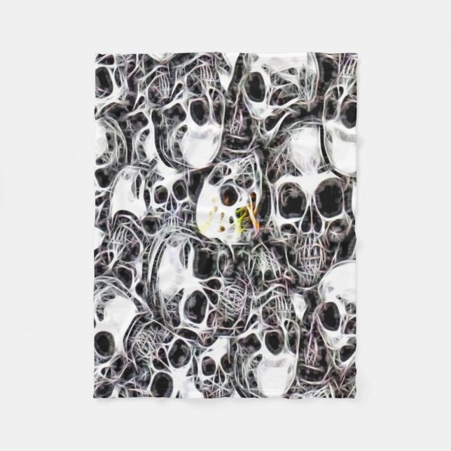 Fractal för Skully skallegravplats Fleecefilt (Framsidan)