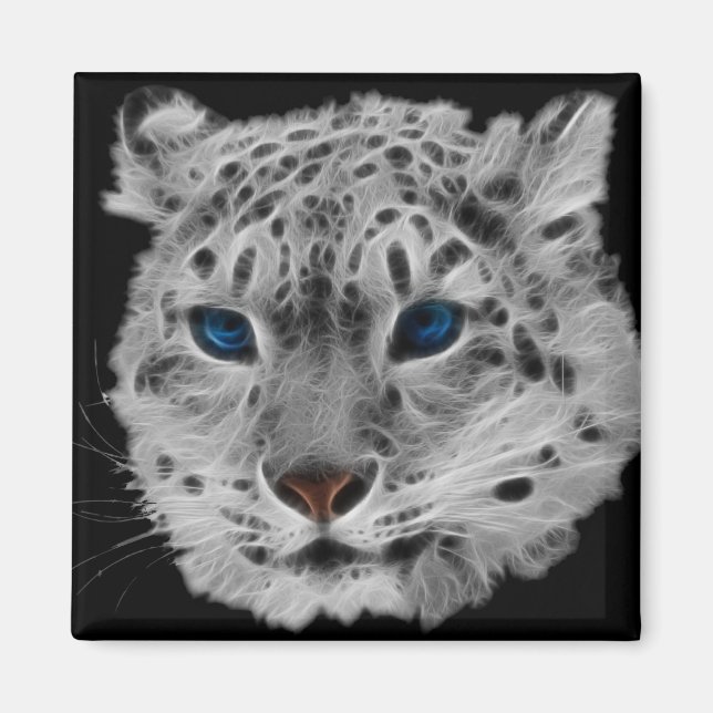 Fractal för snöLeopard Magnet (Framsidan)