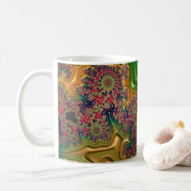 Fractal Forest Kaffemugg (Med munk)