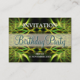 Fractal Forest Mini Birthday-inbjudan Visitkort