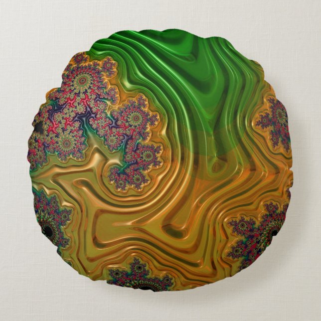 Fractal Forest Rund Kudde (Framsidan)