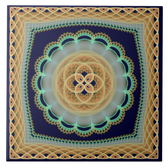 Fractal frilly bright dekoration kakelplatta (Framsidan)