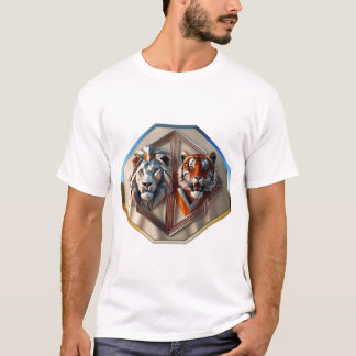 Fractal Fury : Lejon vs. Tiger T Shirt
