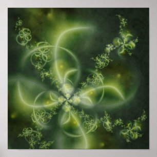 Fractal fyra Löv Klöver Poster
