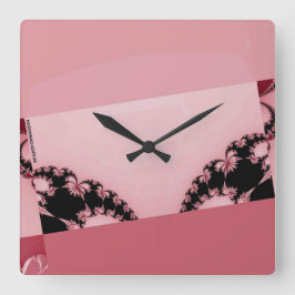 Fractal Garden creamy Fyrkantig Klocka