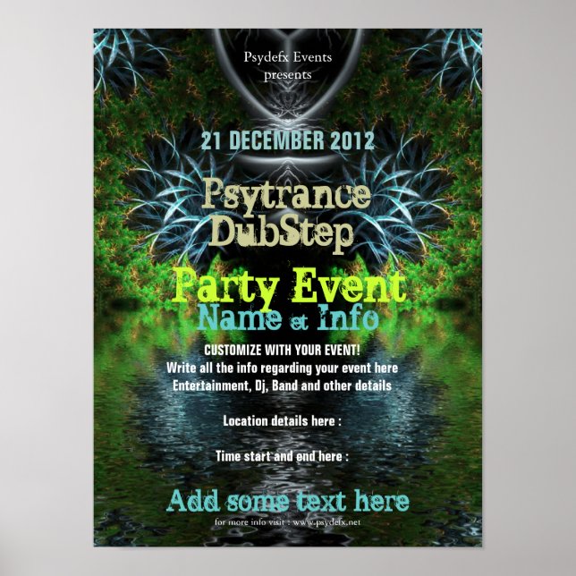 Fractal Garden Event Flyer Poster (Framsidan)