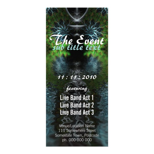 Fractal Garden Event Party Flyer Reklamkort (Framsidan)