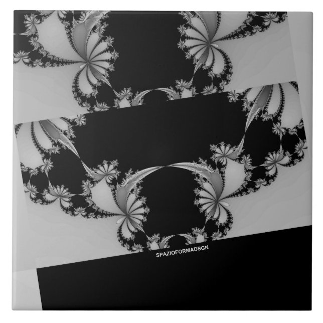 Fractal Garden grått Kakelplatta (Framsidan)