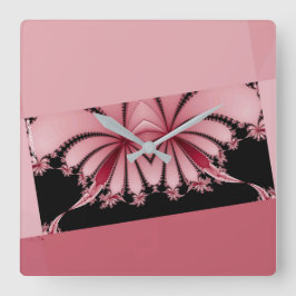 Fractal Garden orchid Fyrkantig Klocka