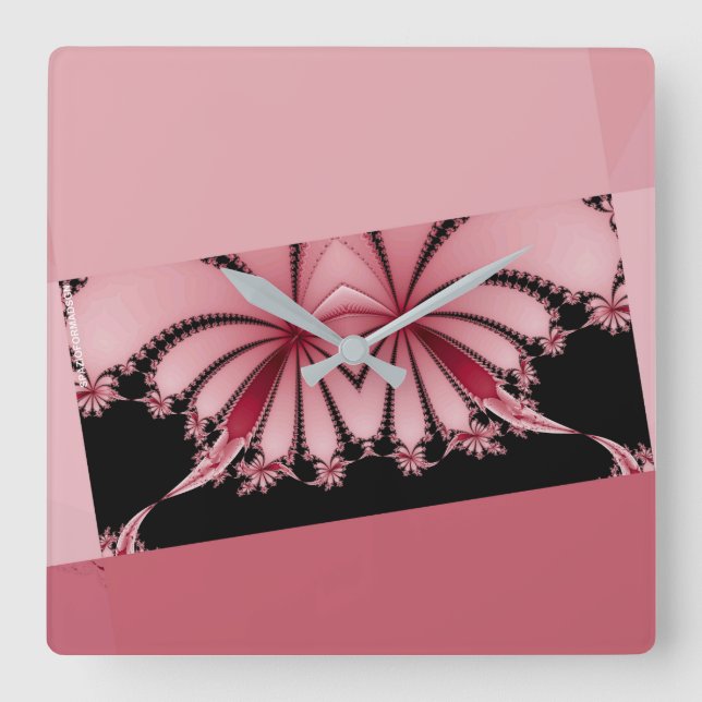 Fractal Garden orchid Fyrkantig Klocka (Framsida)