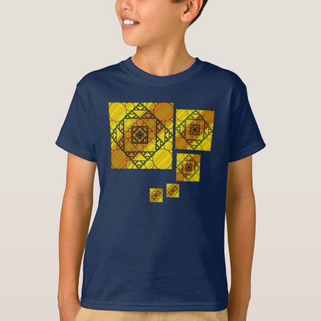 Fractal Geometry Barn och Baby Mörk Shirt Tee (Framsida)
