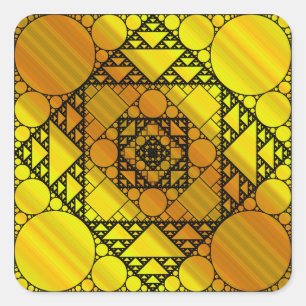 Fractal Geometry Sticker Fyrkantigt Klistermärke