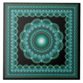 Fractal glowing framad mandala kakelplatta